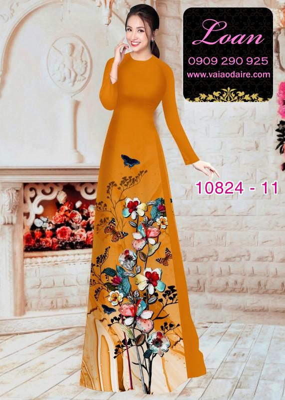 Vải áo dài hoa 3D