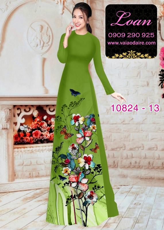 Vải áo dài hoa 3D
