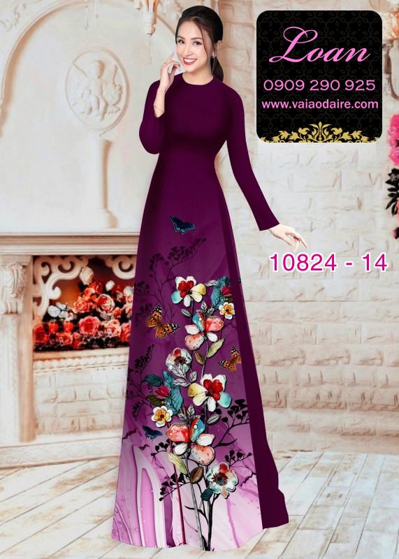 Vải áo dài hoa 3D