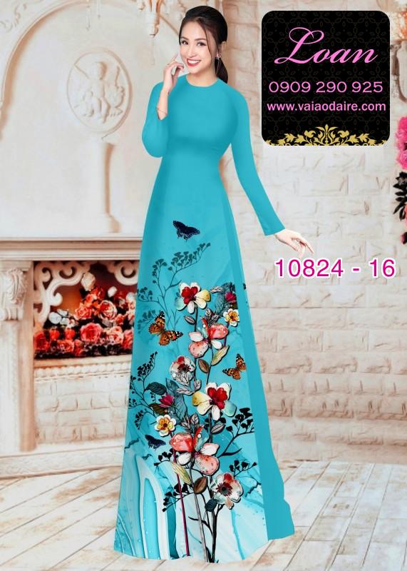 Vải áo dài hoa 3D