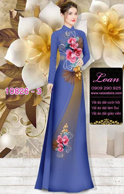 Vải áo dài hoa 3D