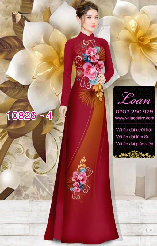 Vải áo dài hoa 3D