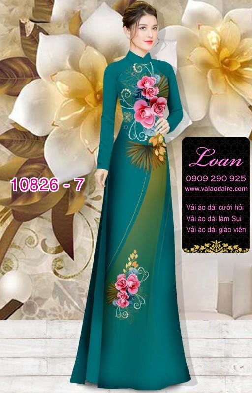 Vải áo dài hoa 3D