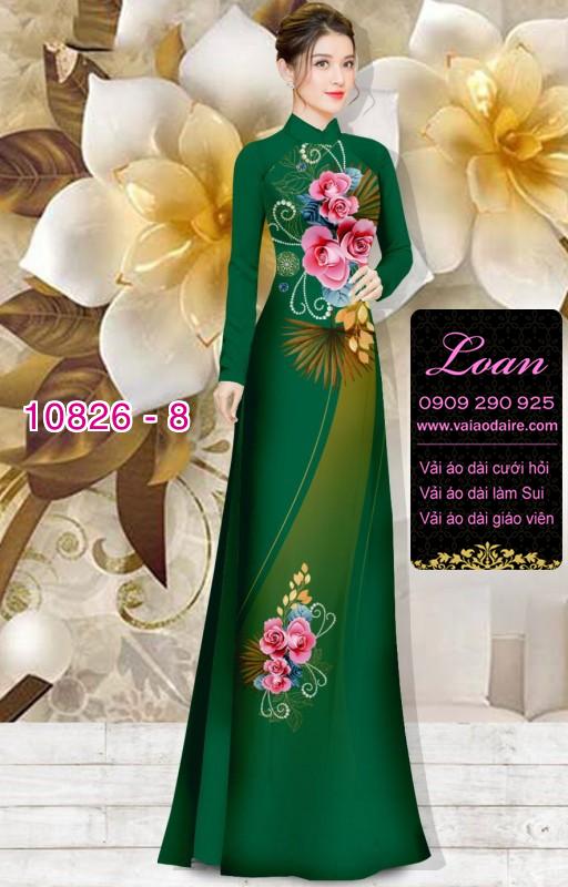 Vải áo dài hoa 3D