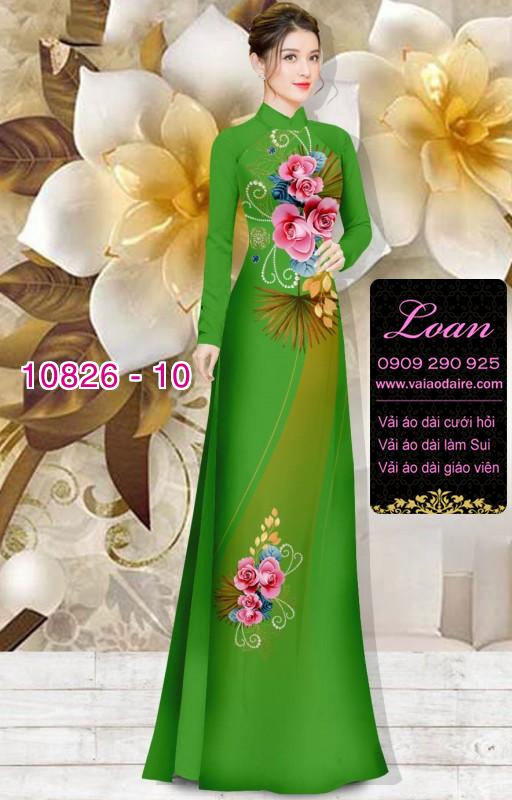 Vải áo dài hoa 3D