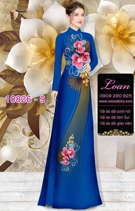 Vải áo dài hoa 3D
