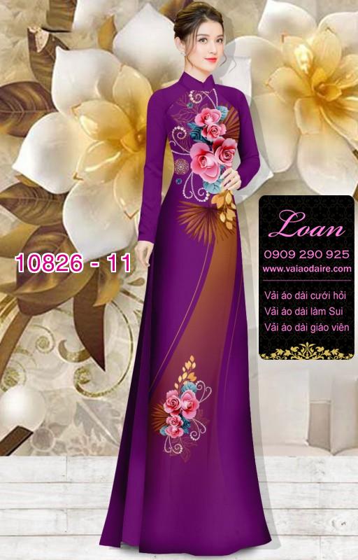 Vải áo dài hoa 3D