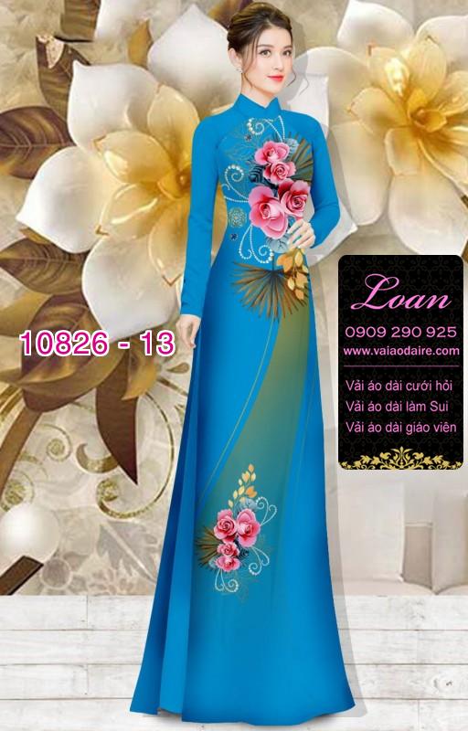 Vải áo dài hoa 3D