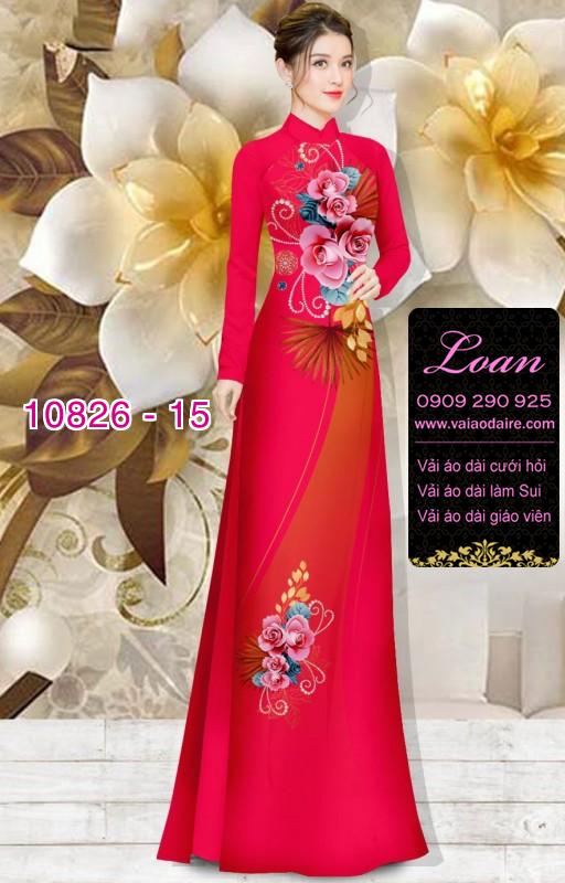 Vải áo dài hoa 3D