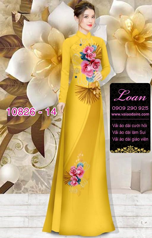 Vải áo dài hoa 3D