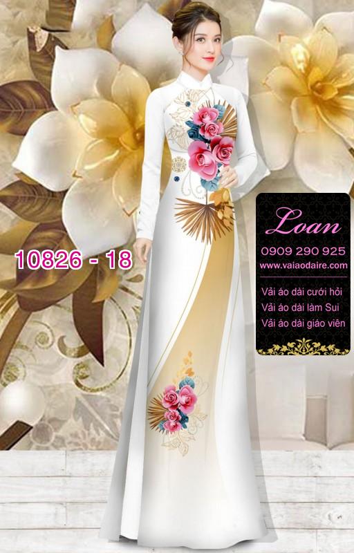 Vải áo dài hoa 3D