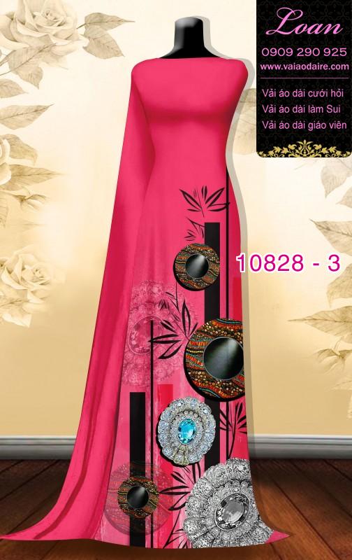 Vải áo dài hoa 3D