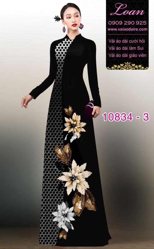 Vải áo dài hoa 3D