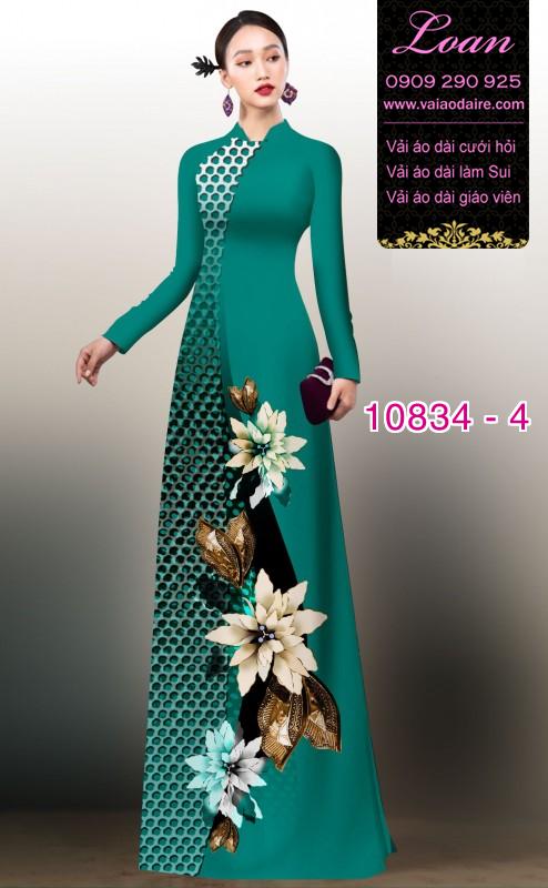Vải áo dài hoa 3D