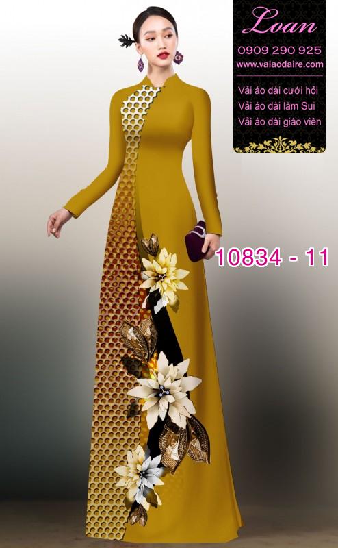 Vải áo dài hoa 3D