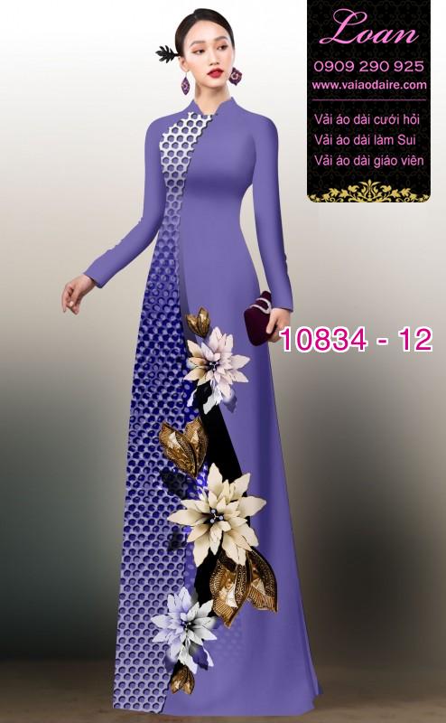 Vải áo dài hoa 3D