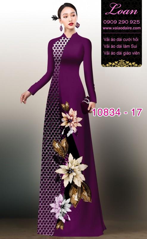Vải áo dài hoa 3D