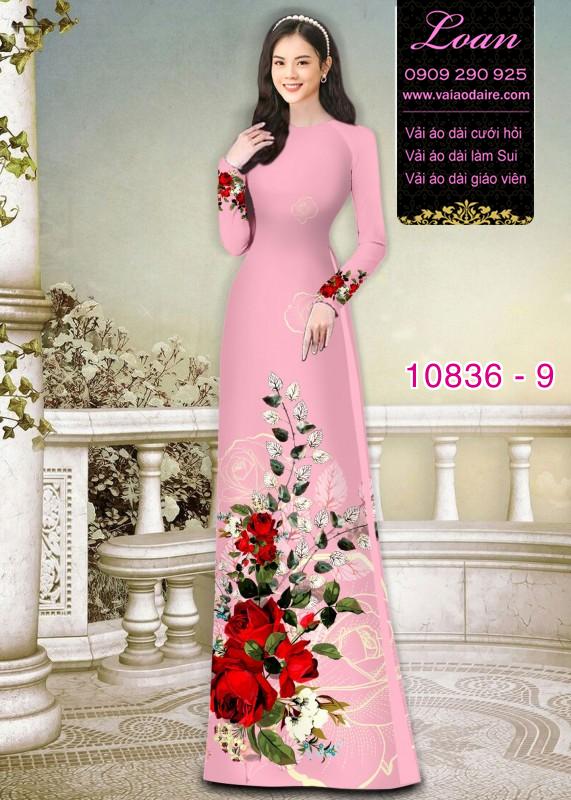 Vải áo dài hoa 3D