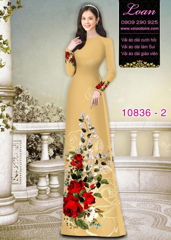 Vải áo dài hoa 3D