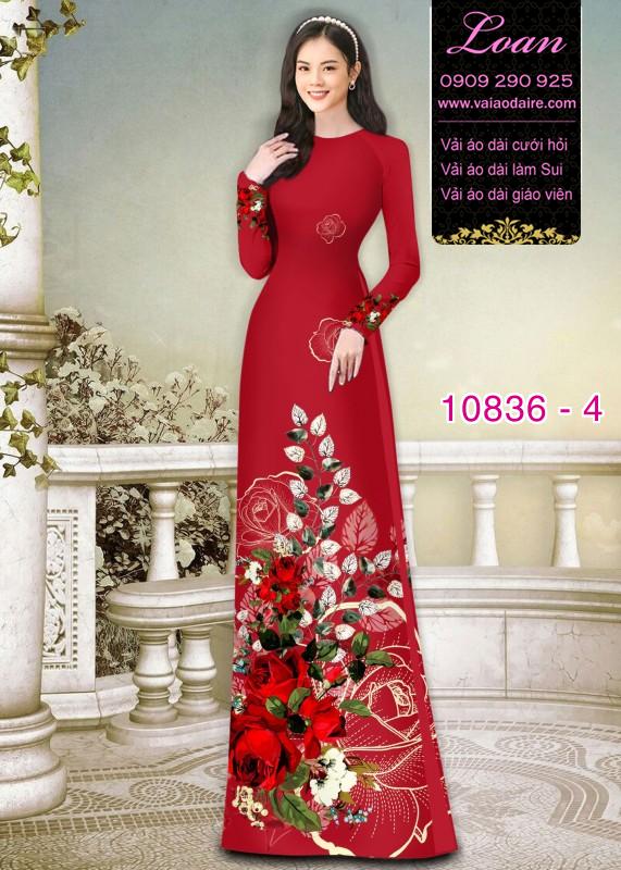 Vải áo dài hoa 3D