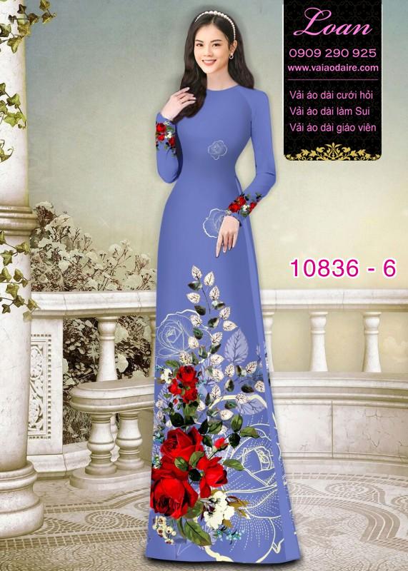 Vải áo dài hoa 3D