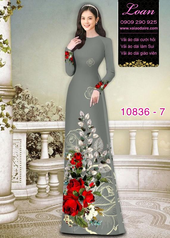 Vải áo dài hoa 3D