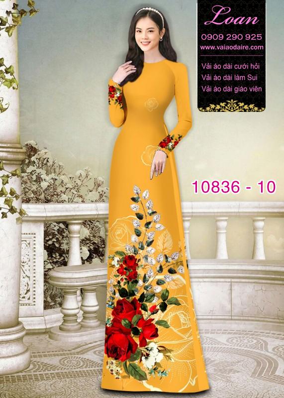 Vải áo dài hoa 3D