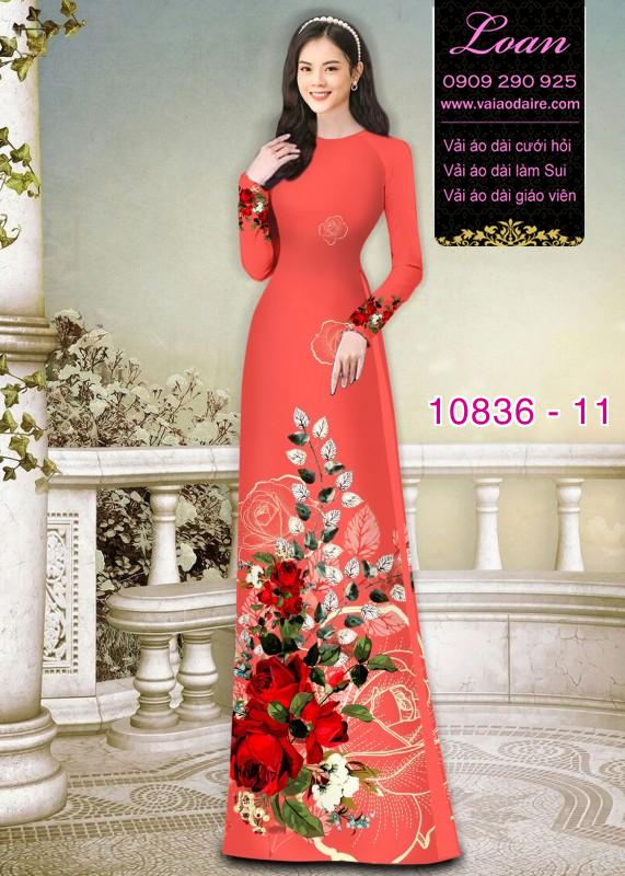 Vải áo dài hoa 3D