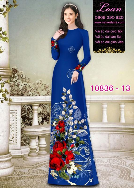 Vải áo dài hoa 3D