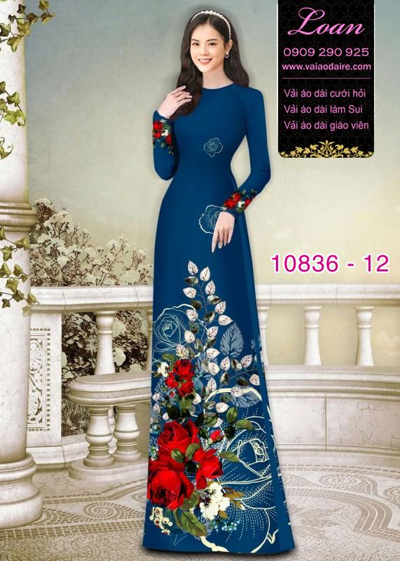 Vải áo dài hoa 3D
