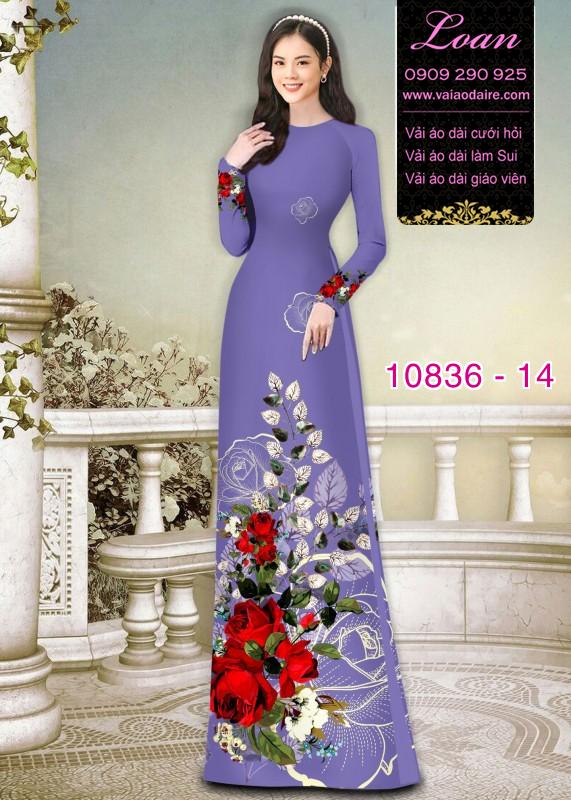 Vải áo dài hoa 3D