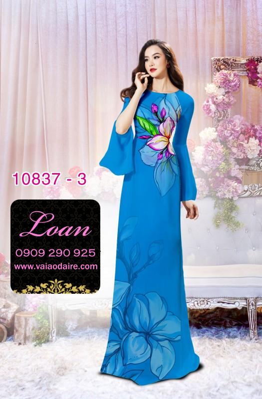 Vải áo dài hoa 3D