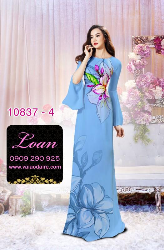 Vải áo dài hoa 3D