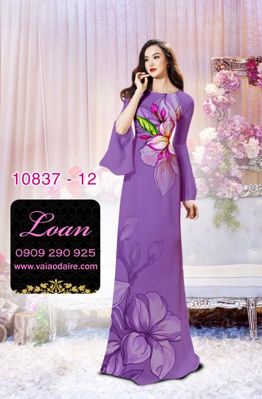 Vải áo dài hoa 3D