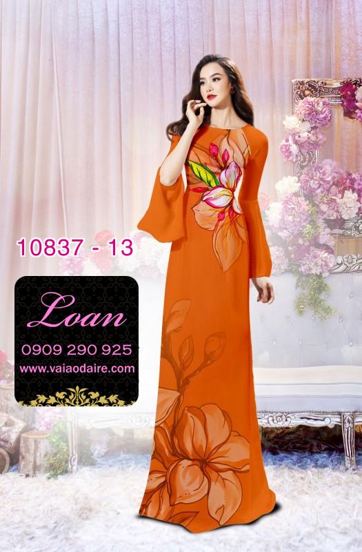 Vải áo dài hoa 3D