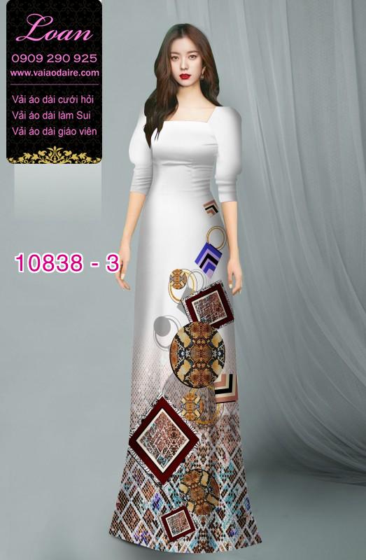 Vải áo dài hoa 3D