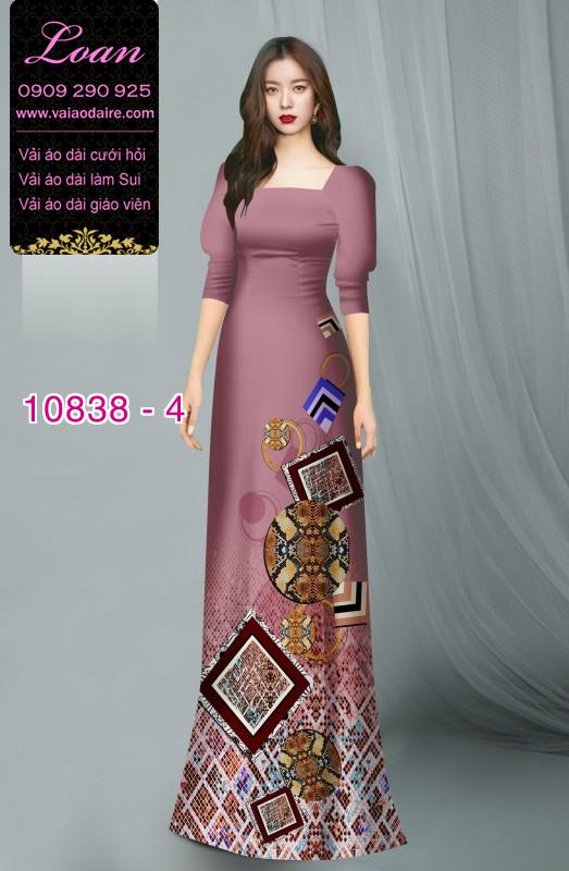 Vải áo dài hoa 3D