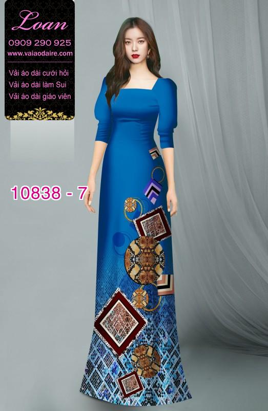 Vải áo dài hoa 3D