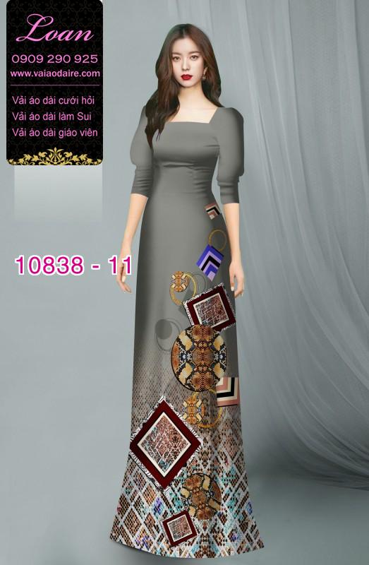 Vải áo dài hoa 3D