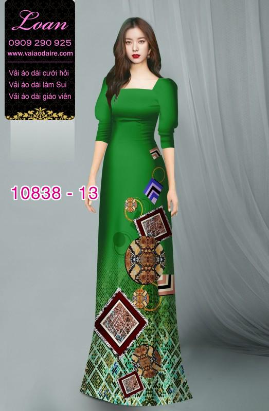 Vải áo dài hoa 3D