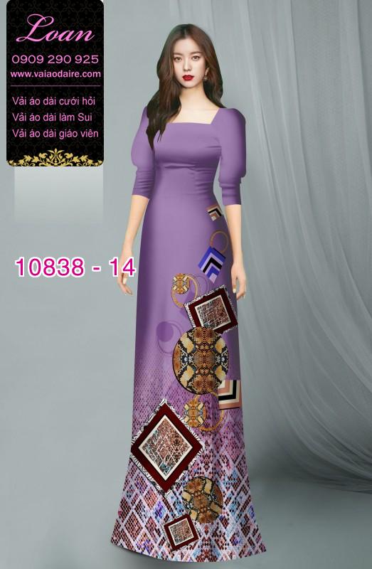 Vải áo dài hoa 3D
