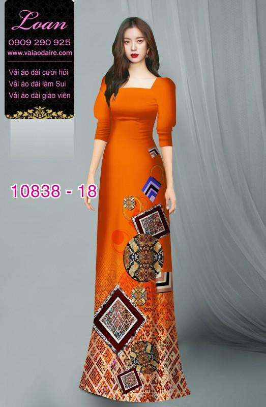 Vải áo dài hoa 3D