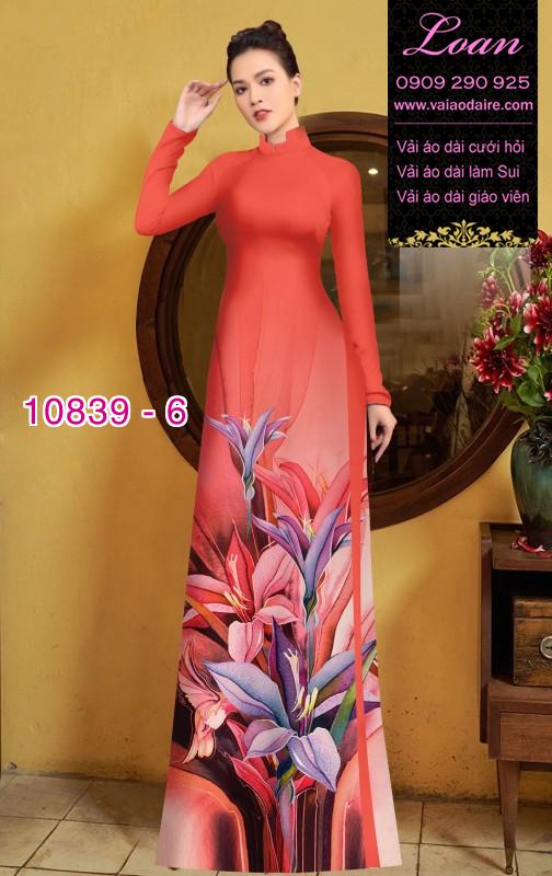 Vải áo dài hoa 3D