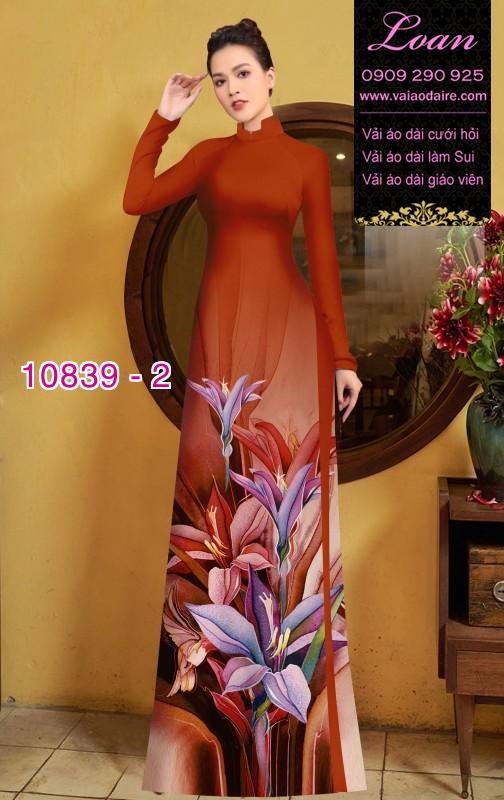 Vải áo dài hoa 3D