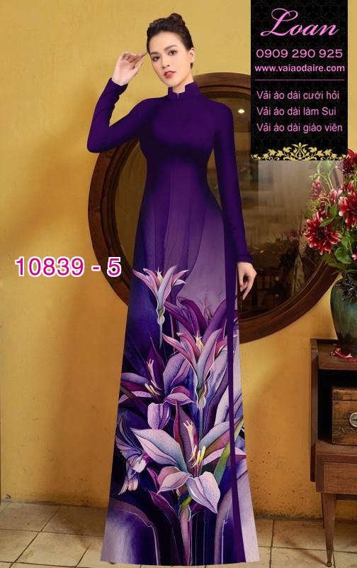 Vải áo dài hoa 3D