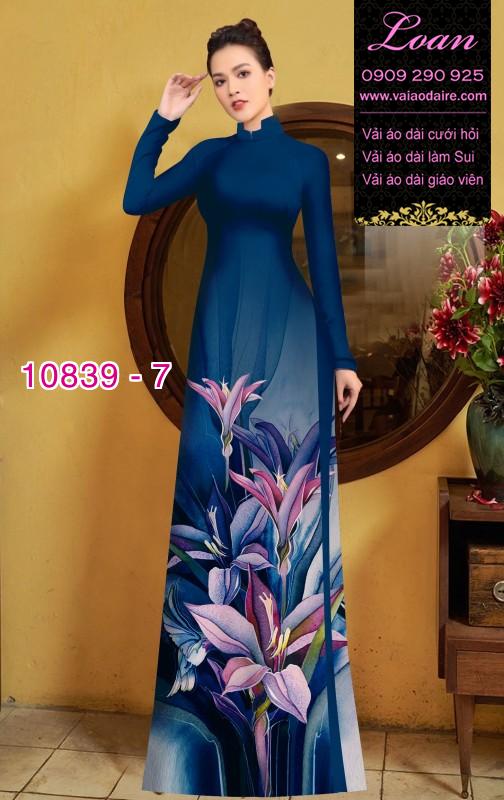 Vải áo dài hoa 3D