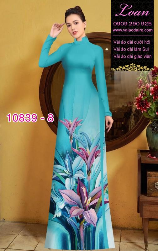 Vải áo dài hoa 3D
