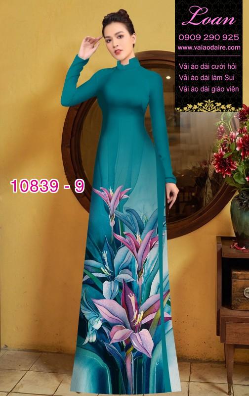 Vải áo dài hoa 3D