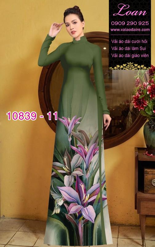 Vải áo dài hoa 3D
