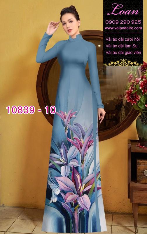 Vải áo dài hoa 3D